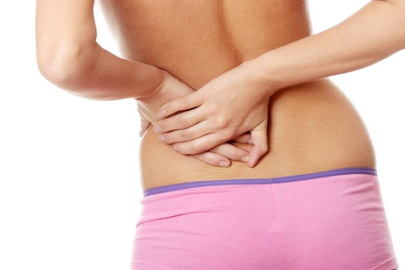 pain in the lower back and between the shoulder blades